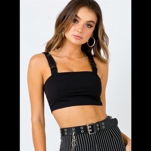 Motel Rocks Black Crop Top